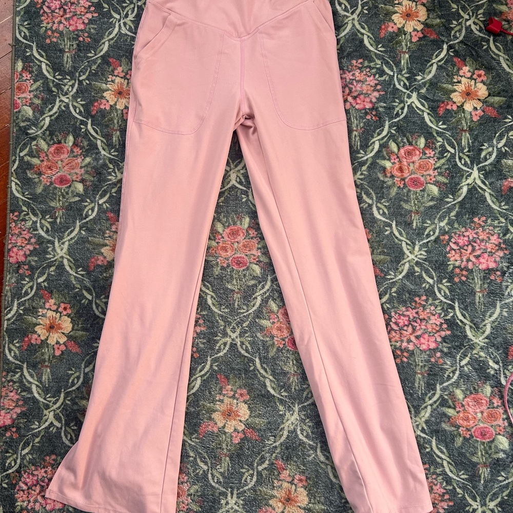 Pink Flared Yoga Pants